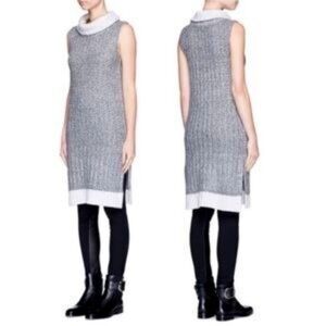 Rag N bone Gray Mackenna Funnel Turtle Neck Sweater Dress Small